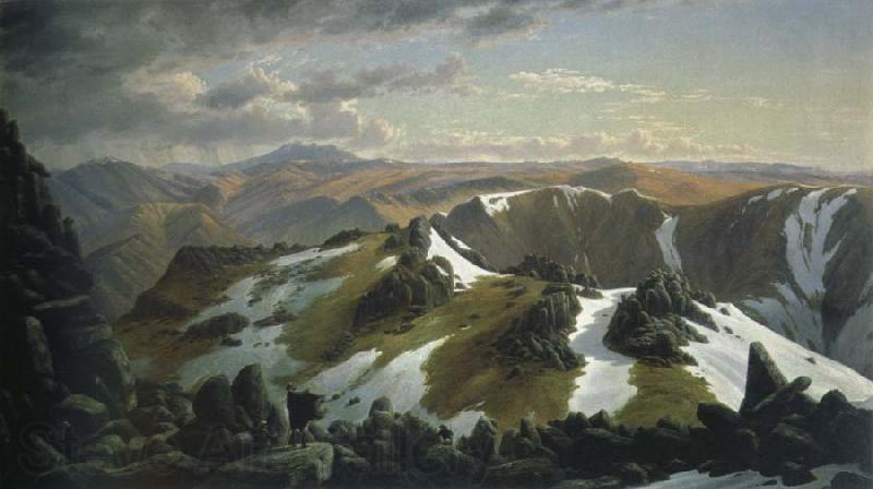 Eugene Guerard north east view from the northern top of mount kosciuszko Spain oil painting art